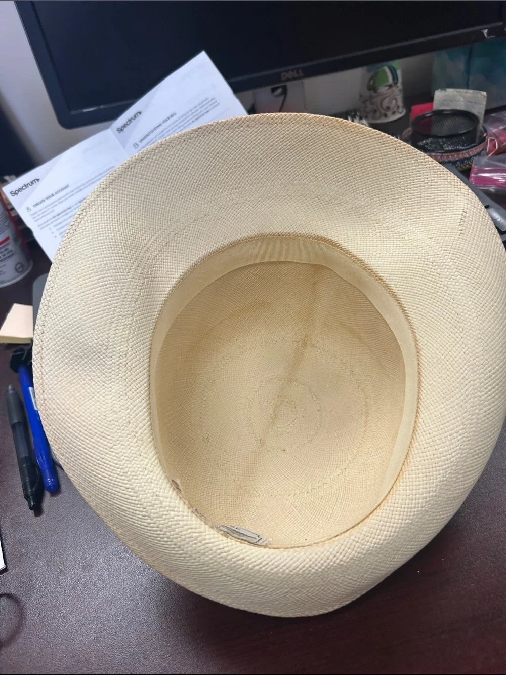 Panama Jack Natural Cream Straw Fedora Hat